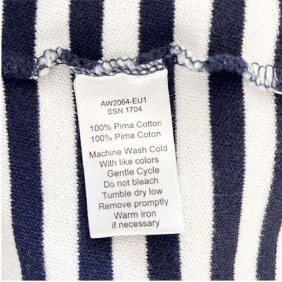 ATM Anthony Thomas Melillo V Neck Navy Striped Shift Dress - Picture 9 of 9